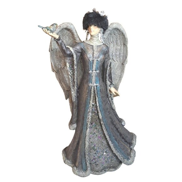 December Diamonds Angel w/ Bird 18" Statue Figurine Christmas Decor 29-29231 - Picture 1 of 4